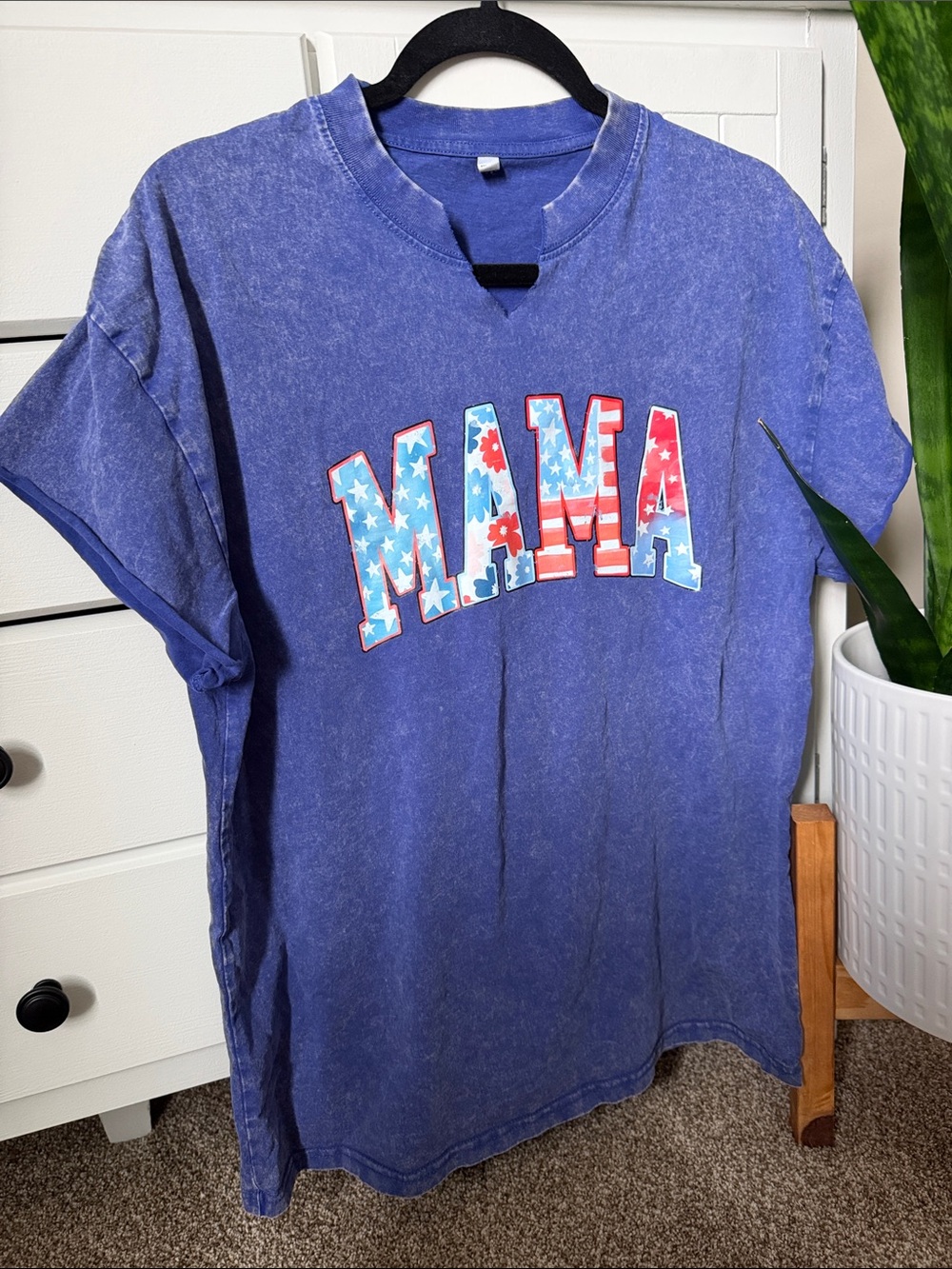 Mama Blue Oversized Graphic Tee